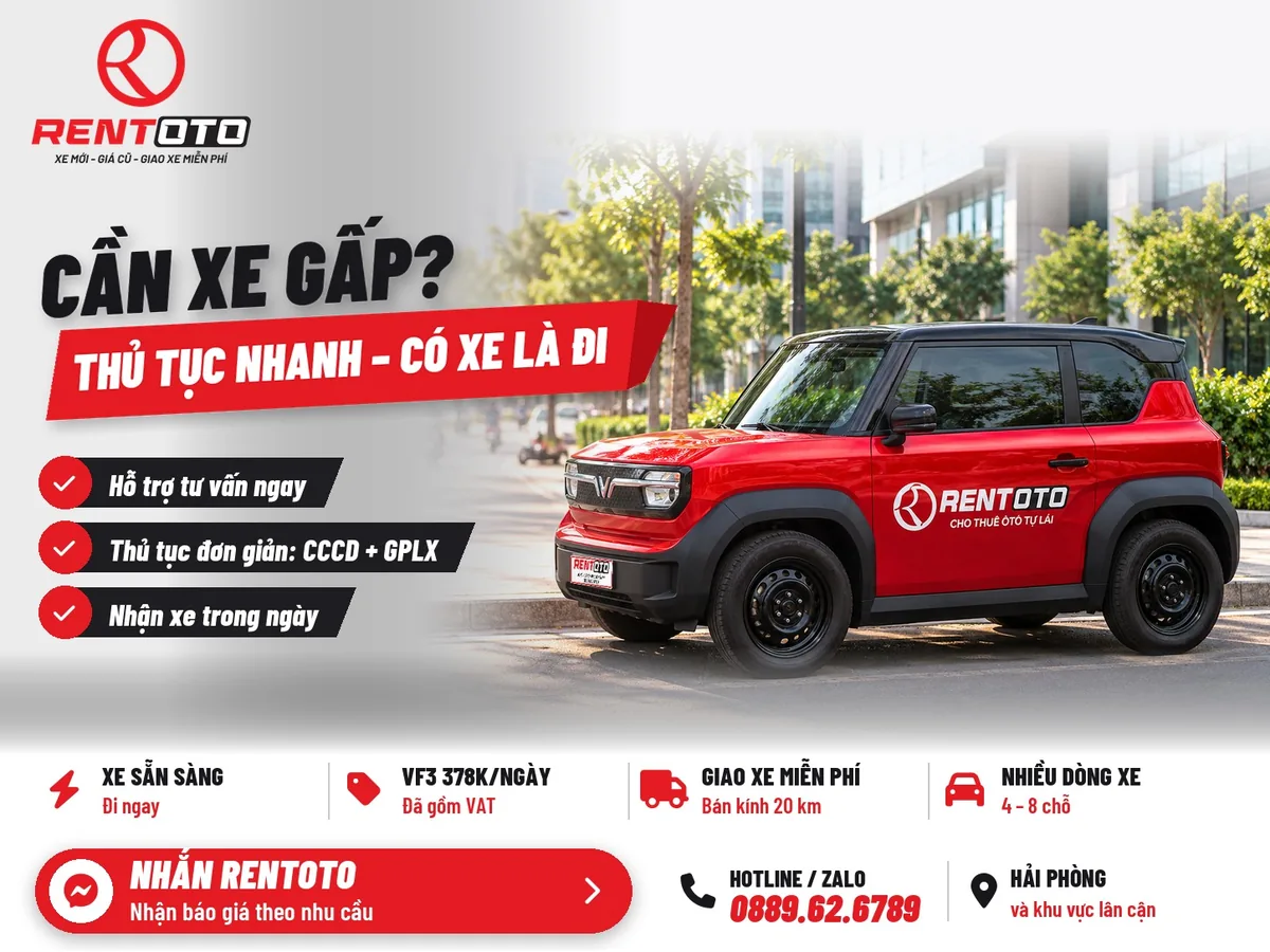 Thủ tục thuê xe VF3 tự lái nhanh: CCCD và GPLX – Tự lái Rentoto Hải Phòng